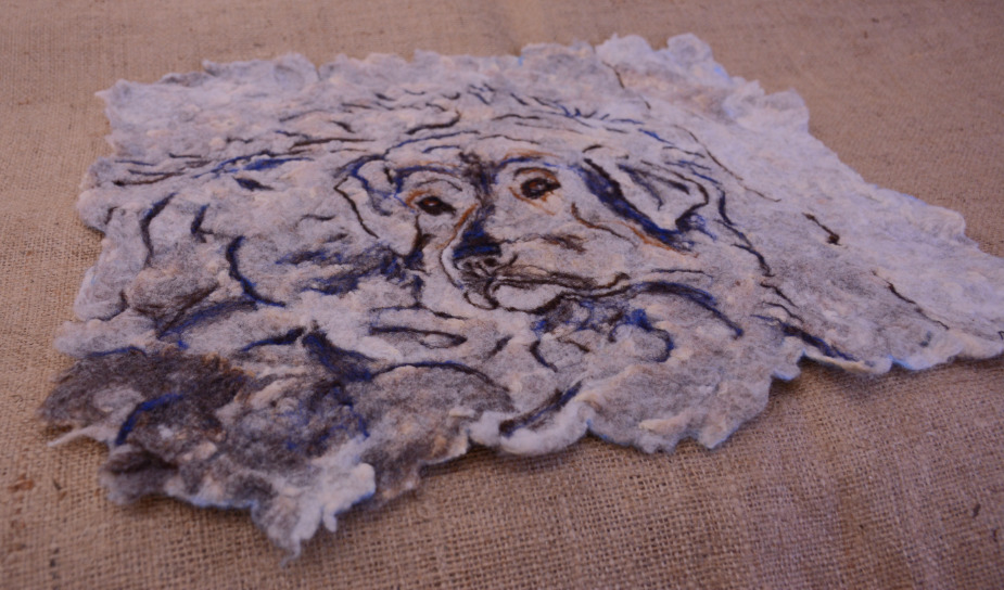 wool fibre artwork