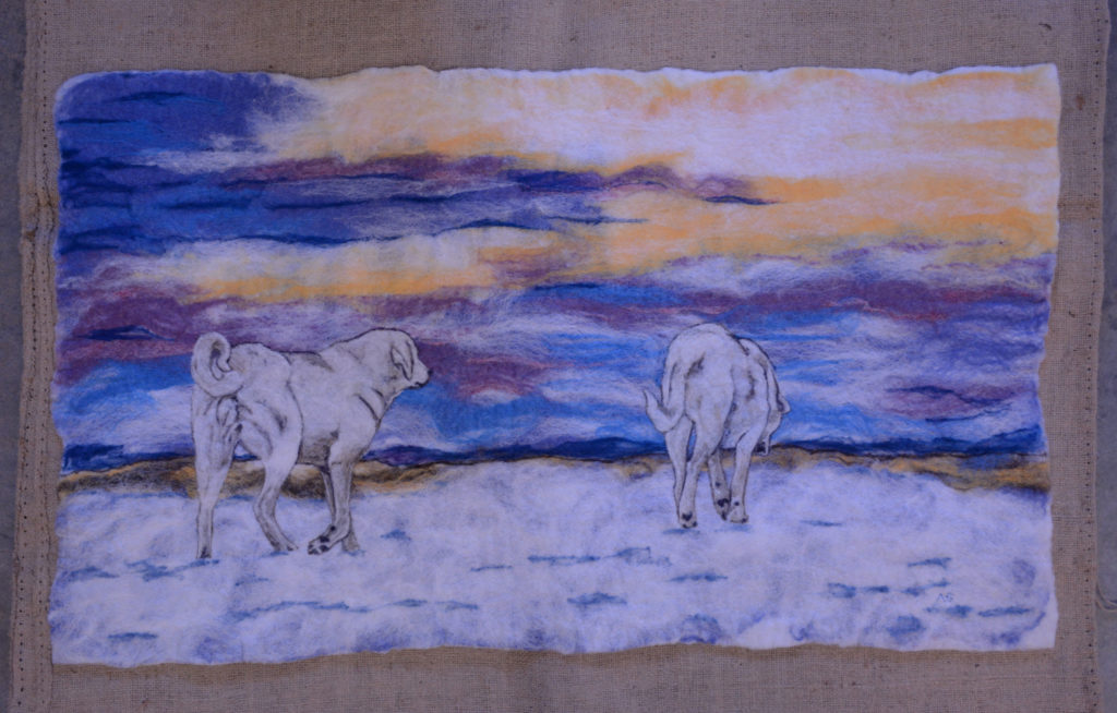 fibre artwork livestock guardian dogs