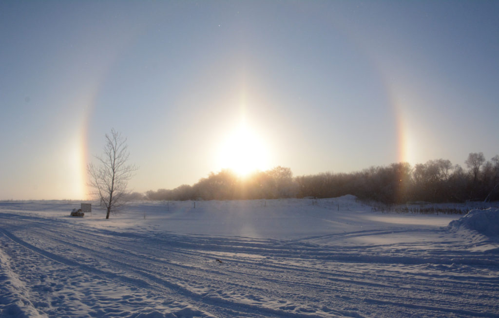 sun dog prairie scene