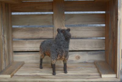 needle felted wool sheep, black sheep