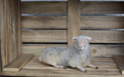 needle felted wool sheep